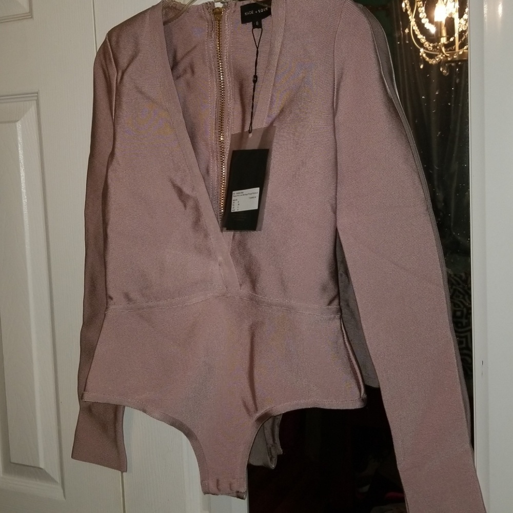 *New*Missguided/peace + love  mauve bodysuit